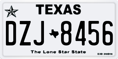 TX license plate DZJ8456