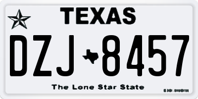 TX license plate DZJ8457