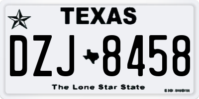 TX license plate DZJ8458