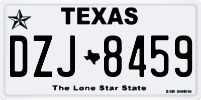 TX license plate DZJ8459