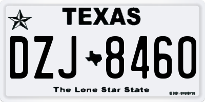 TX license plate DZJ8460