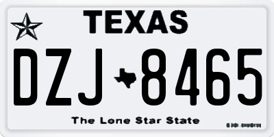TX license plate DZJ8465