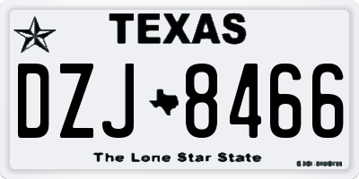 TX license plate DZJ8466