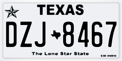 TX license plate DZJ8467