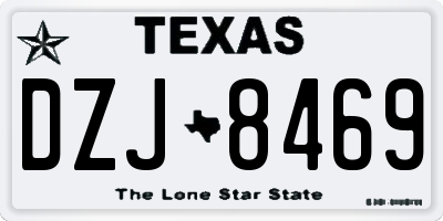 TX license plate DZJ8469