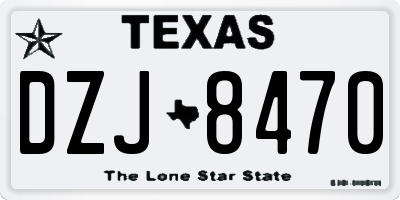 TX license plate DZJ8470