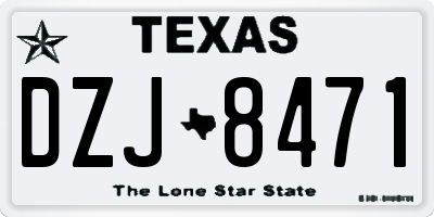 TX license plate DZJ8471