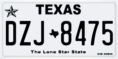 TX license plate DZJ8475