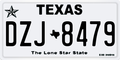 TX license plate DZJ8479