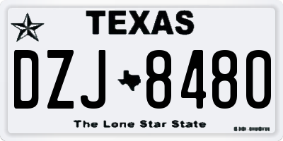 TX license plate DZJ8480