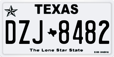 TX license plate DZJ8482