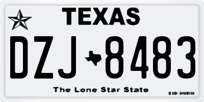 TX license plate DZJ8483
