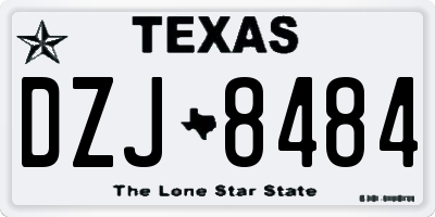 TX license plate DZJ8484