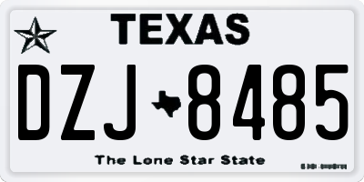 TX license plate DZJ8485