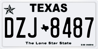 TX license plate DZJ8487