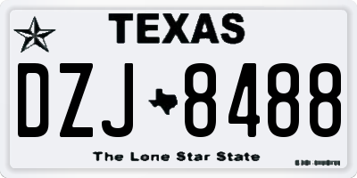 TX license plate DZJ8488