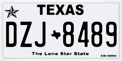 TX license plate DZJ8489