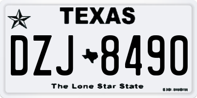 TX license plate DZJ8490