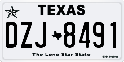 TX license plate DZJ8491