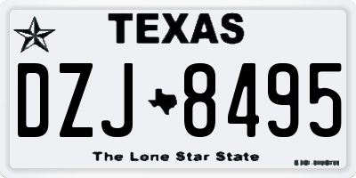 TX license plate DZJ8495