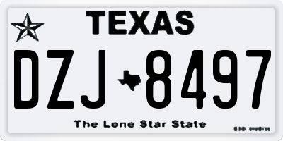 TX license plate DZJ8497