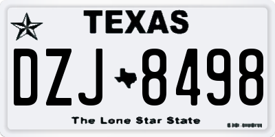 TX license plate DZJ8498