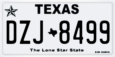 TX license plate DZJ8499