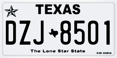 TX license plate DZJ8501