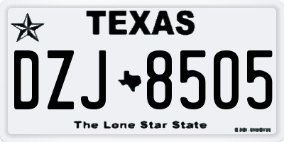 TX license plate DZJ8505