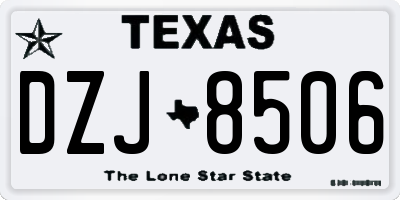 TX license plate DZJ8506