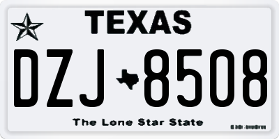 TX license plate DZJ8508