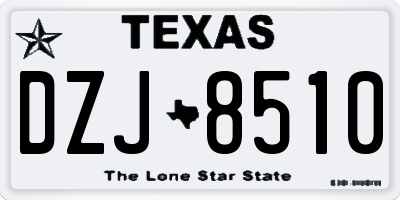 TX license plate DZJ8510