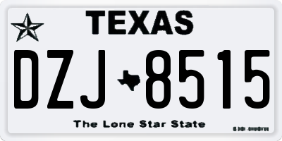 TX license plate DZJ8515