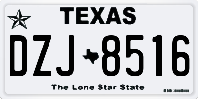 TX license plate DZJ8516
