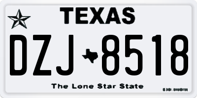 TX license plate DZJ8518