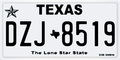 TX license plate DZJ8519