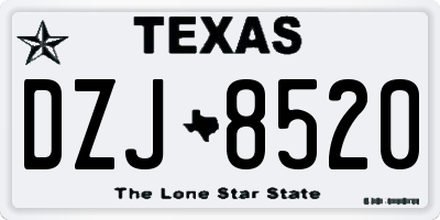 TX license plate DZJ8520