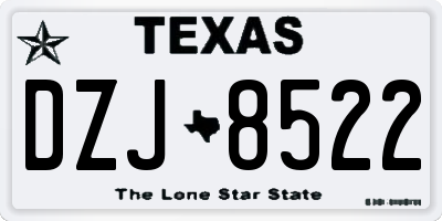 TX license plate DZJ8522