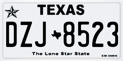 TX license plate DZJ8523