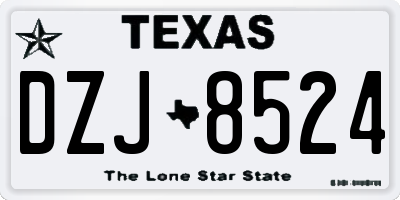 TX license plate DZJ8524