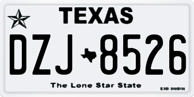 TX license plate DZJ8526