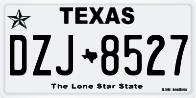 TX license plate DZJ8527