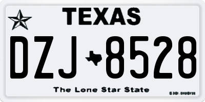 TX license plate DZJ8528