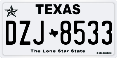 TX license plate DZJ8533