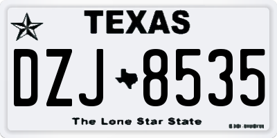 TX license plate DZJ8535