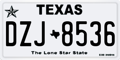 TX license plate DZJ8536