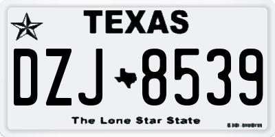 TX license plate DZJ8539