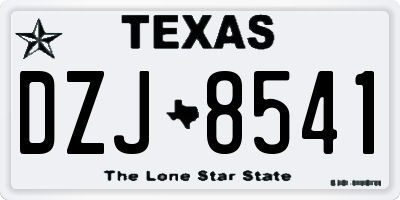 TX license plate DZJ8541