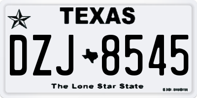 TX license plate DZJ8545