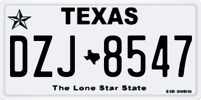 TX license plate DZJ8547